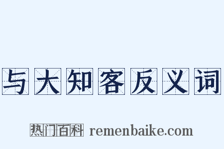 与大知客反义词是什么意思的图片
